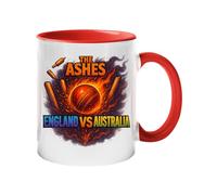 Excudo Trade LTD The Ashes Cricket England Vs Australia Sports Rivalry Color Handle Inside Mug Match Ceramic Cup Gift for Fans & Players Daily Use - Red