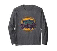 Excuse Me, I'm Actually A Delight - Witty Sunburst Quote Long Sleeve T-Shirt, Adult Unisex, Dark Heather Grey, XXL