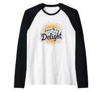 Excuse Me, I'm Actually A Delight - Witty Sunburst Quote Raglan Baseball Tee, Men, Black/White, XXL