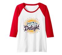 Excuse Me, I'm Actually A Delight - Witty Sunburst Quote Raglan Baseball Tee, Women, Red/White, L