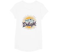 Excuse Me, I'm Actually A Delight - Witty Sunburst Quote T-Shirt, Girls, White, Small
