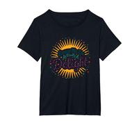 Excuse Me, I'm Actually A Delight - Witty Sunburst Quote T-Shirt, Women's Plus, Black, 5X