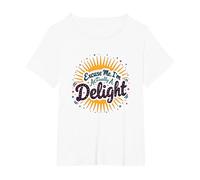 Excuse Me, I'm Actually A Delight - Witty Sunburst Quote T-Shirt, Women's Plus, White, 5X