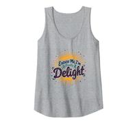 Excuse Me, I'm Actually A Delight - Witty Sunburst Quote Tank Top, Women, Heather Grey, L