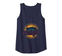 Excuse Me, I'm Actually A Delight - Witty Sunburst Quote Tank Top, Women, Navy, M