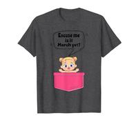 Excuse Me is It March Yet Pregnancy Announcement Girl T-Shirt, Men, Dark Heather Grey, Small