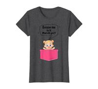 Excuse Me is It March Yet Pregnancy Announcement Girl T-Shirt, Women, Dark Heather Grey, 3X-Large