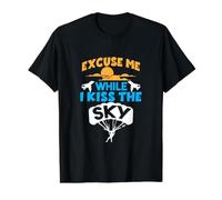 Excuse Me While I Kiss The Sky Funny Skydiver Sky Diving Value Graphic T-Shirt, Men, Black, XL
