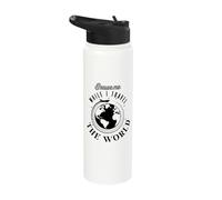 Excuse Me While I Travel the World Funny Traveller Gift Stainless Steel Insulated Water Bottle