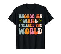 Excuse Me While I Travel The World T-Shirt, Men, Black, 3X-Large