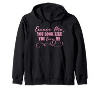 Excuse Me You Look Like You Love Me Funny Valentine's Day Zip Hoodie
