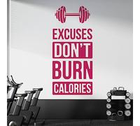 Excuses Don't Burn Calories - Gym Decal Wall Sticker Motivational Quote [XLarge] [Magenta]