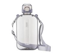 excvalues 24 oz Flat Water Bottle Travel Flask Portable BPA Free Square Water Bottle Leakproof Large Water Bottles for Bag Travel Sports(Grey)