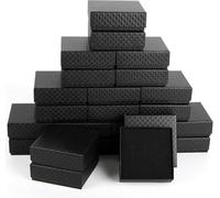 excvalues 48 Pack Cardboard Jewelry Gift Boxes 3.5x3.5x1 Inch Bulk Jewelry Packaging Small Jewelry Box with Lids for Necklace Ring Bracelet Earring(Black)