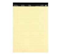 Fivestar 5 Star Office Executive Pad Perforated Top Feint Ruled Blue Margin Red 50 Sheets (100 Pages) A4 Yellow Pack 10