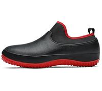 Rain Shoes Slip-On Chef Shoes for Men's and Women,EVA Waterproof Anti-Slip Oil Resistant Restaurant Kitchen Work Shoes,Red,46