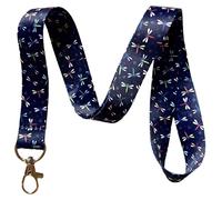 Execucat Colorful Dragonflies Lanyard Keychain ID Badge Holder, Multicolor, One size