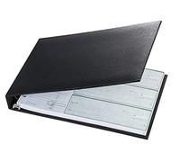 Executive 7 Ring Check Binder, 500 Check Capacity, for 9x13 Inch Sheets, with 6 Year Calendar Organizer, Sleek Business Design, Premium Quality - Black (11703)