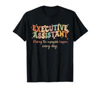 Executive Assistant Retro Groovy Floral Impossible Happen T-Shirt