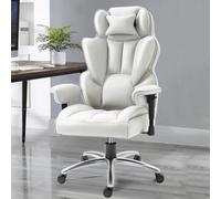 Executive Big & Tall Office Chair - Ergonomic High-Back Computer Desk Chair with Cushioned Seat, Soft Padded Armrests, Durable Metal Swivel Base, PU Leather for Ultimate Comfort