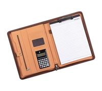 Executive Business Conference Folder Zippered Leather with Calculator, Notepads & Clipboard SEIBES Mappe Organiser