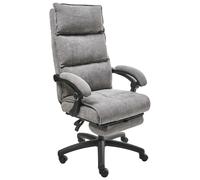 Beliani Executive Chair With Footrest Eaton Chenille Grey