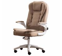 Executive Computer Chair, Fabric-Upholstered Ergonomic Office Chair with Height-Adjustable and Armrest-Adjustable Design, Includes Lumbar Support Pillow(Khaki,Basic)