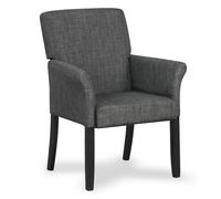 Executive Fabric Waiting Room Chair with Padded Armrests - Upholstered Reception Chair with Non-Slip Feet and Solid Rubber Wood Legs