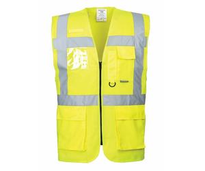 EXECUTIVE HI VIS VIZ VISIBILITY ZIP ID HOLDER SAFETY MOTORCYCLE VEST WAISTCOAT