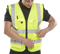 EXECUTIVE HI VIZ WAISTCOAT SATURN YELLOW 3XL