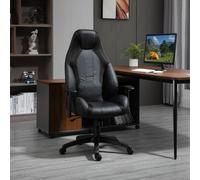 Executive High Back Office Chair PU Swivel Chair Adjustable Height VINSETTO Black One Size