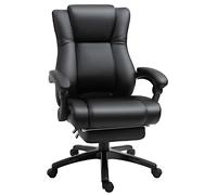 Executive Home Office Chair High Back Recliner, w/ Foot Rest, Black Vinsetto
