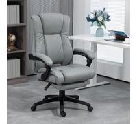 Executive Home Office Chair, PU Leather Desk Chair, with Foot Rest VINSETTO Grey One Size