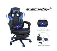 Executive Massage Gaming Office Chair Racing Recliner Swivel Seat Blue