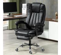Vinsetto Executive Office Chair Computer Desk Chair For Home W/ Footrest, Black, Black