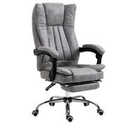 Executive Office Chair Computer Swivel Chair for Home with Arm, Footrest, Grey