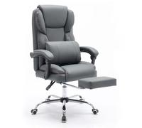 Executive Office Chair for High-Back Swivel Chair with Footrest Pu Leather Desk Chair for Heavy Duty