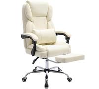 Executive Office Chair for High-Back Swivel Chair with Footrest Pu Leather Desk Chair for Heavy Duty