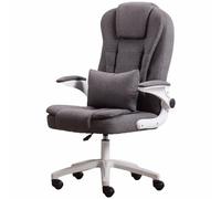 Executive Office Chair Height- Fabric Upholstered Design Armrest Includes Lumbar Support Pillow - Gray table &