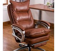 Executive Office Chair, High-Back Ergonomic Leather Chair with Footrest and Thick Padding, Reclining Computer Desk Chair