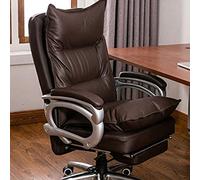 Executive Office Chair, High-Back Ergonomic Leather Chair with Footrest and Thick Padding, Reclining Computer Desk Chair
