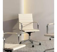 Executive Office Chair, Swivel Computer Chair with Wheels and Arms, Leather, Adjustable Height for Home Office and Conference Room