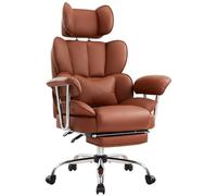 Executive Office Chair with Footrest Big and Tall Ergonomic Desk Chair Heavy Duty Computer Chairs 200KG with Adjustable Headrest Armrests Lumbar Support High Back