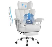 Executive Office Chair with Footrest Big and Tall Ergonomic Desk Chair Heavy Duty Computer Chairs 200KG with Adjustable Headrest Armrests Lumbar Support High Back