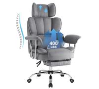 Executive Office Chair with Footrest Big and Tall Ergonomic Desk Chair Heavy Duty Computer Chairs 200KG with Adjustable Headrest Armrests Lumbar Support High Back