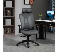 Executive Office Chair with Mesh Back Lumbar Support 3D Armrest VINSETTO Grey One Size