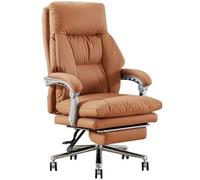 Executive Office Chair with Retractable Footrest, Adjustable Recline and Lift, 360° Swivel Feature for Home or Work Use