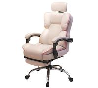 Executive Office Chairs, Reclining Office Chair with Footrest, Managerial Chairs with with Lift/Swivel Headrest and Wheels, High Back Home Office Desk Chair,Bla,Black-One Size (Beige One Size)