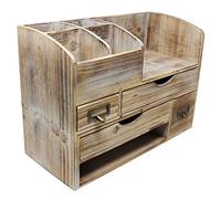 Executive Office Solutions Adjustable Wooden Office Desk Organizer For Desktop, Tabletop, or Counter - Wood Storage Shelf Rack - For Office Supplies, Desk Accessories, or Mail - Barnwood