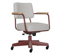 Executive Pivoting Desk Chair , Japanese Red Base - Jean Prouvé Light grey one size